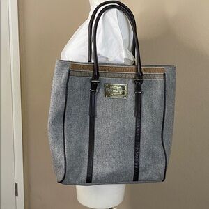 Pedro del Hierro PdH Sport gray wool and leather large tote bag 🖤